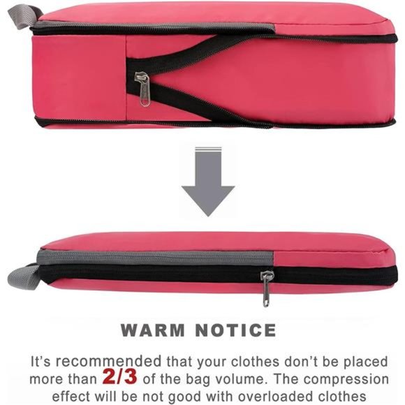 4  Pack Compression Packing Cubes Travel Accessories Expandable  Organizers - Picture 5 of 6